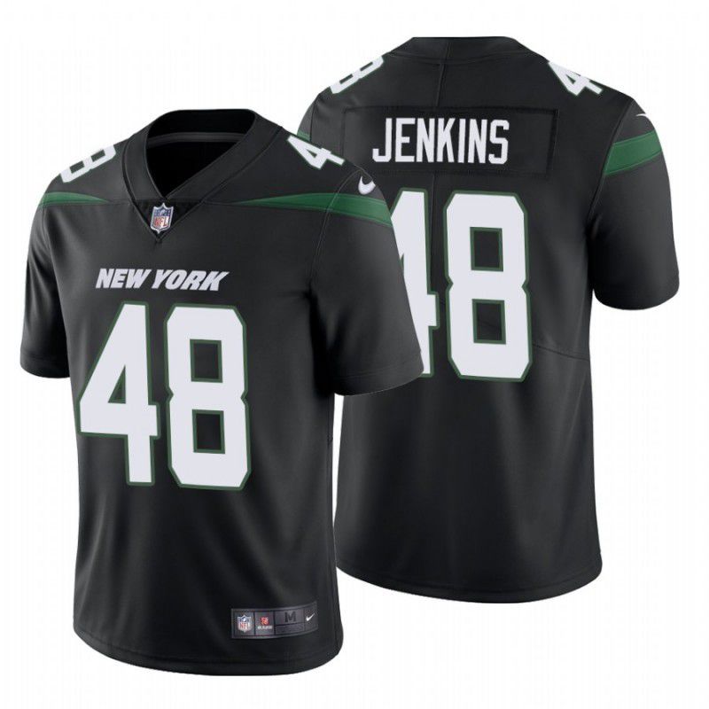 Men New York Jets 48 Jordan Jenkins Nike Stealth Black Vapor Limited NFL Jersey